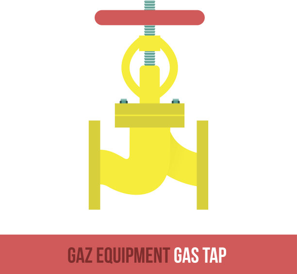 矢量平面图标气体水龙头图片下载