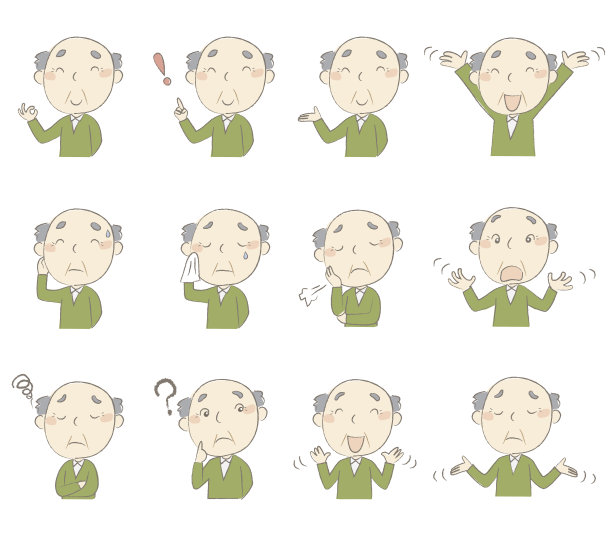 有各种姿势和情绪的长者图片下载