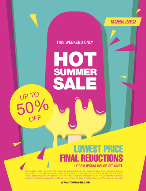 炎热的夏天出售。融化的冰淇淋图片下载