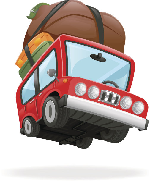 旅行小货车汽车图标假期孤立现实的3d设计矢量图片下载