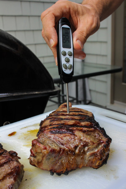 牛排烧烤-温度计测试-肖像图片下载