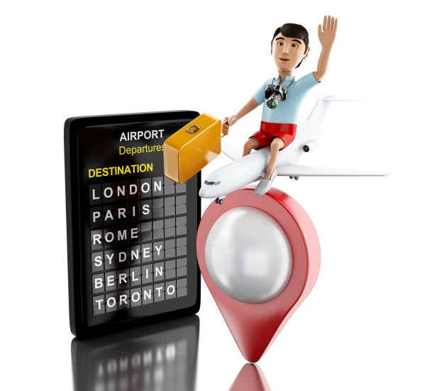 3d人带着箱子去度假图片下载