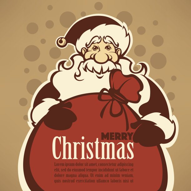 矢量圣诞复古贺卡图片下载