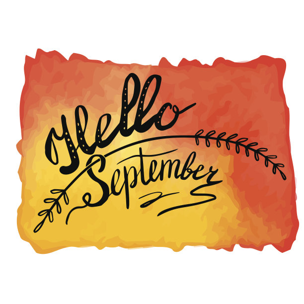 秋季水彩横幅与手写字图片下载