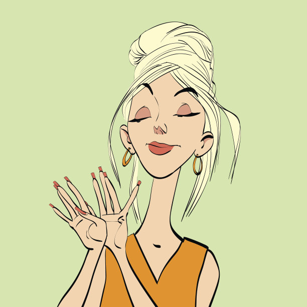 美甲，年轻女人和漂亮的指甲图片下载