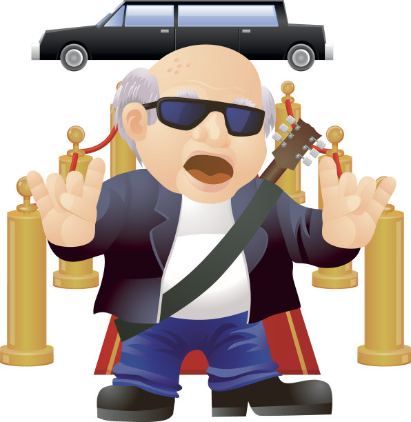 摇滚明星处理老音乐家矢量图标图片下载