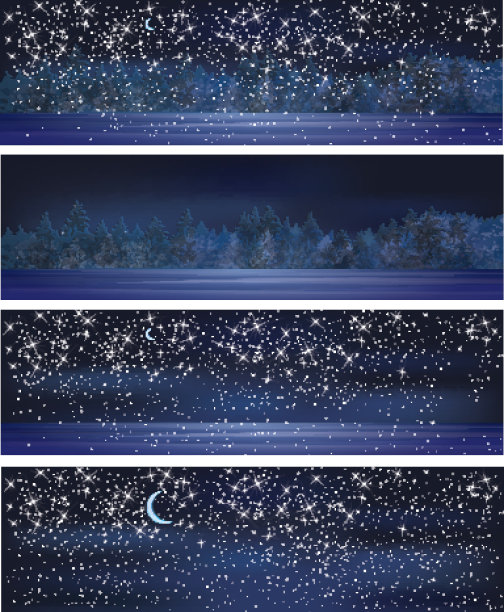 矢量冬夜背景。图片下载