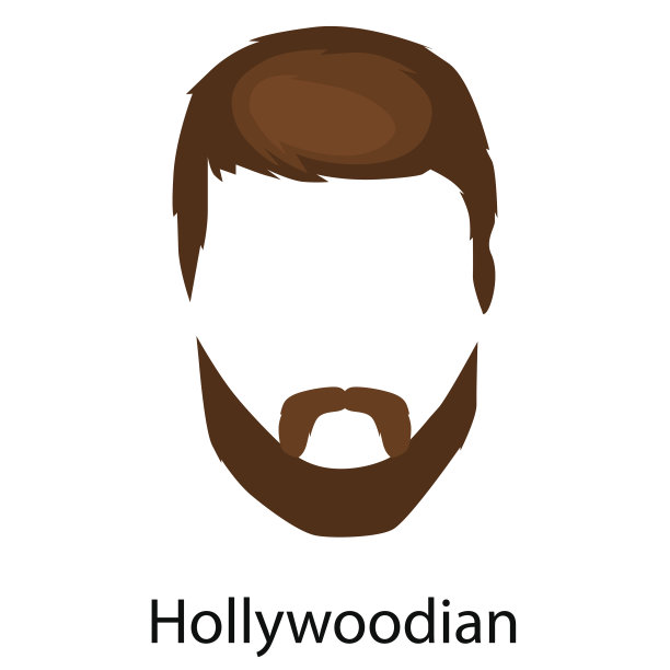 卡通造型的男人有胡子和小胡子。矢量插图孤立图片下载