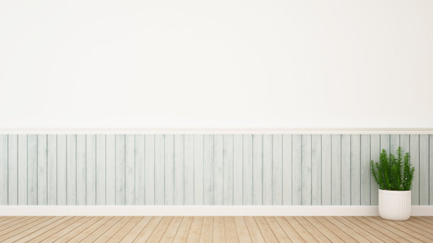 植物在房间和空间的艺术品- 3d渲染图片下载