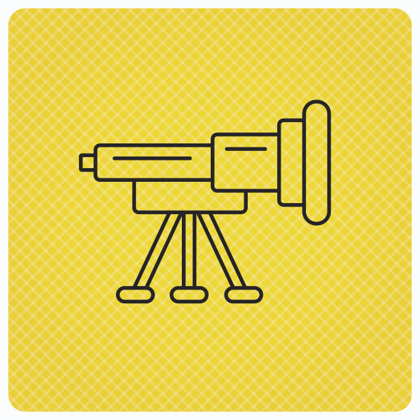 望远镜图标。望远镜的迹象。图片下载
