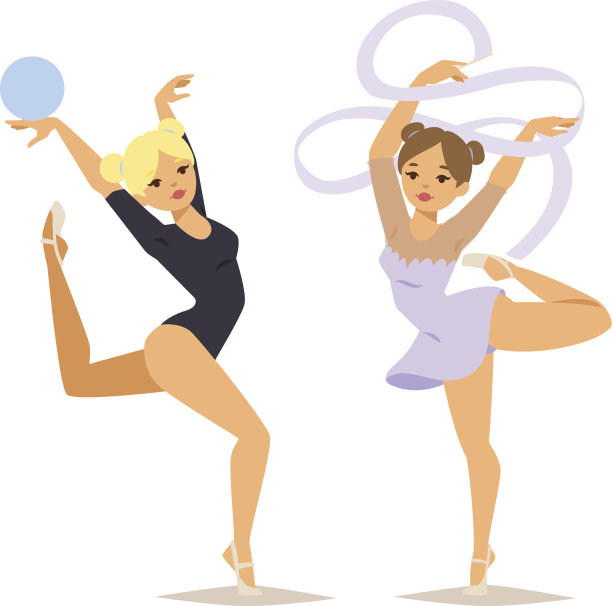 体操女孩矢量插图图片下载