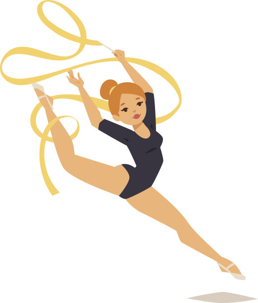 体操女孩矢量插图图片下载