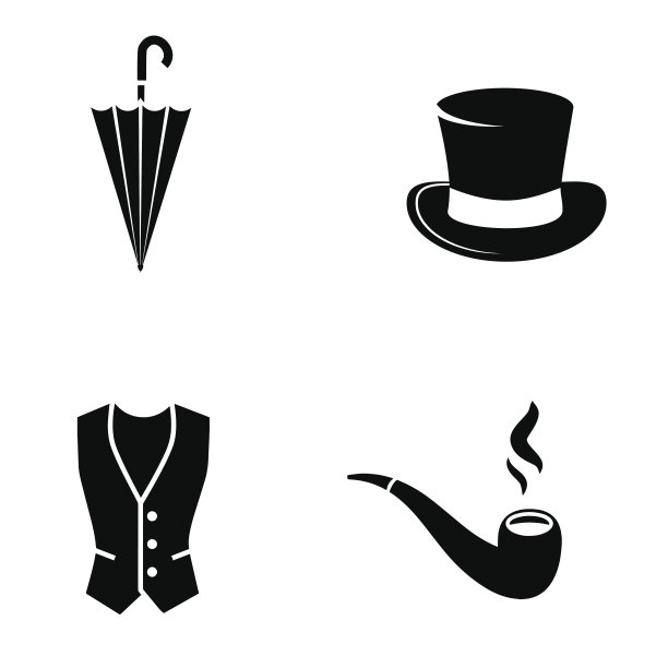 复古绅士图标集。图片下载