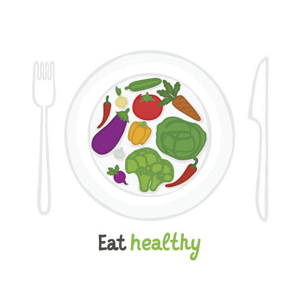 吃健康新鲜的蔬菜在盘子里做成图片下载