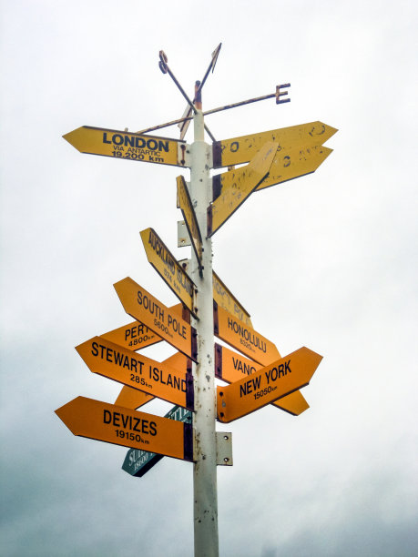 道路标志，奥塔哥半岛，新西兰-股票形象图片下载