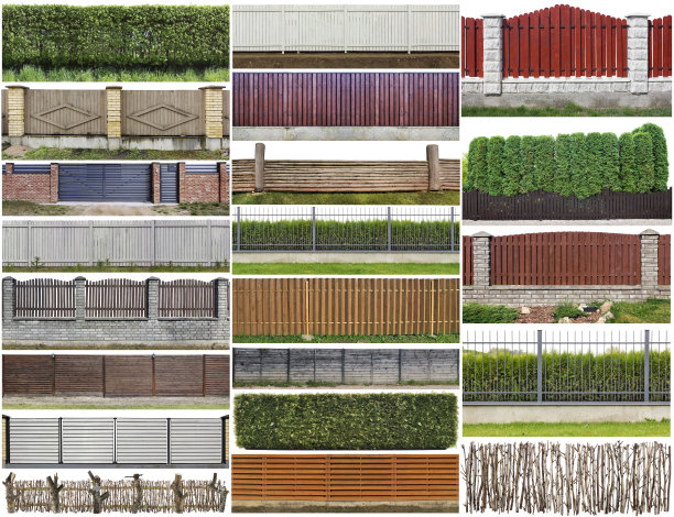 绿植树篱和乡村木栅栏孤立在顶部，碎片大set。所有你能在我的作品集里找到的图片图片下载