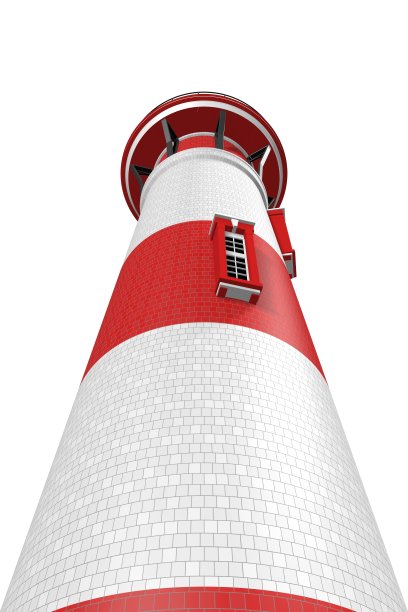 灯塔孤立在白色背景上的3d插图图片下载