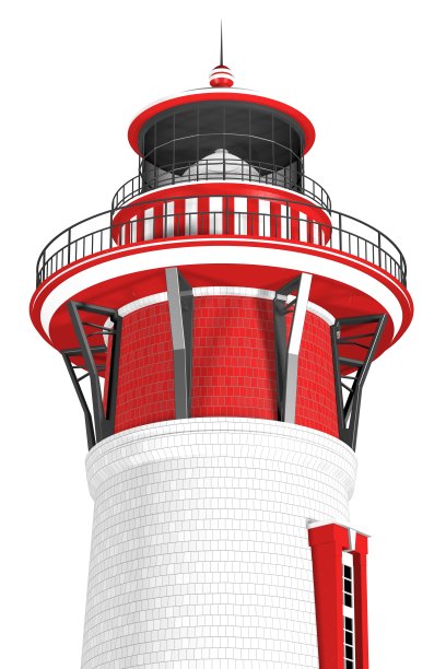 灯塔孤立在白色背景上的3d插图图片下载