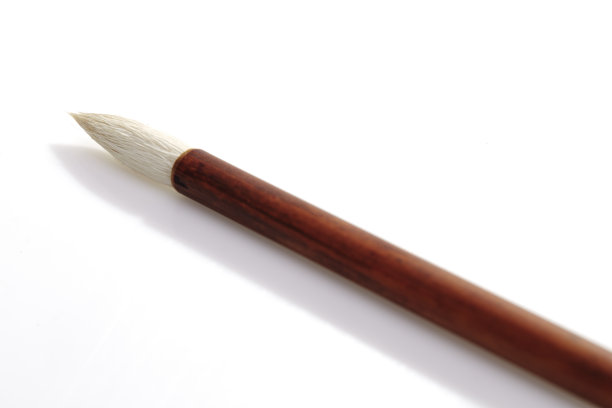 毛笔孤立在白色背景上图片下载