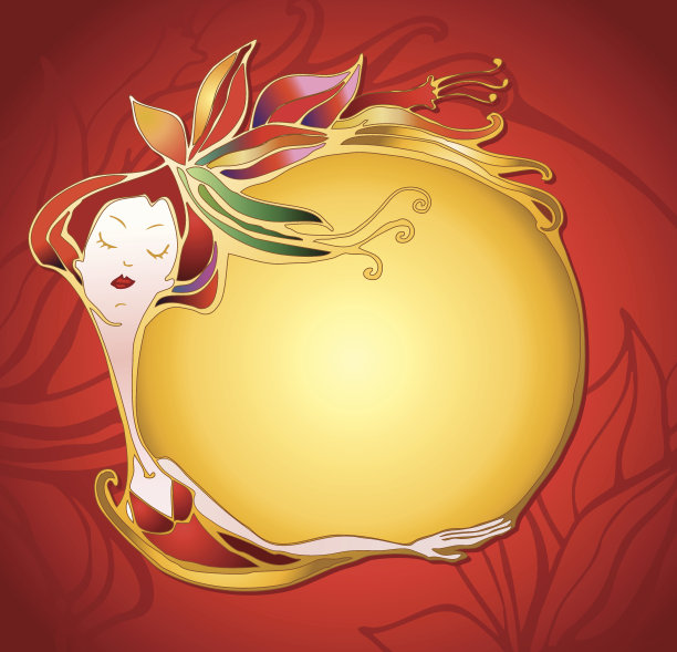 红色背景上的分离式女人图片下载