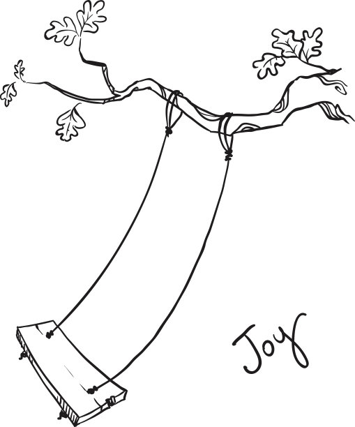 有秋千的树。矢量插图。图片下载