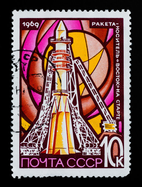 复古太空邮票图片下载