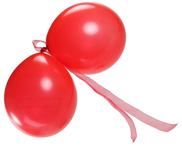 红气球和丝带分离图片下载
