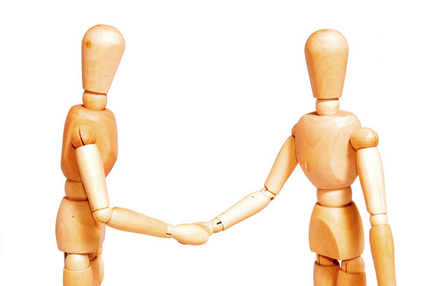 木制的握手图片下载