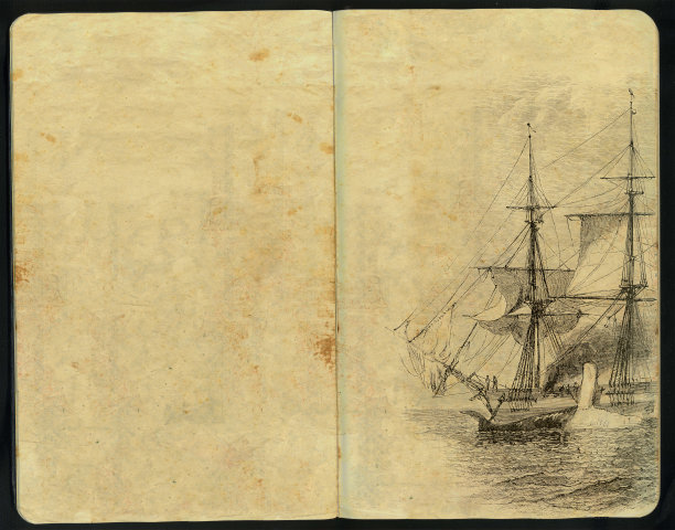 复古捕鲸写生簿图片下载