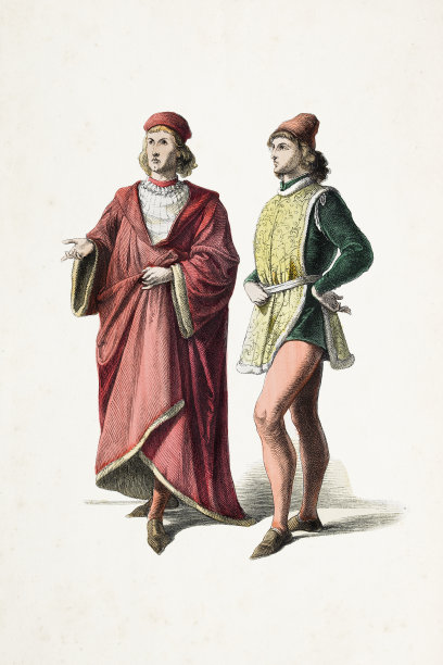 15世纪穿着不同服装的佛罗伦萨贵族图片下载