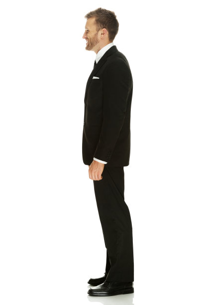 微笑的商人站在旁边图片下载