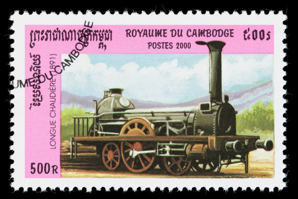 柬埔寨1891年蒸汽机车邮票图片下载