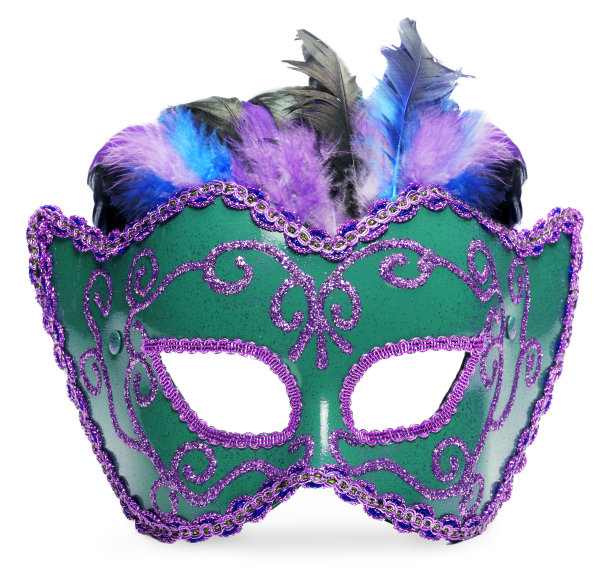 隔离在白色上的狂欢节面具图片下载