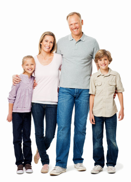 家庭四肖像-孤立图片下载