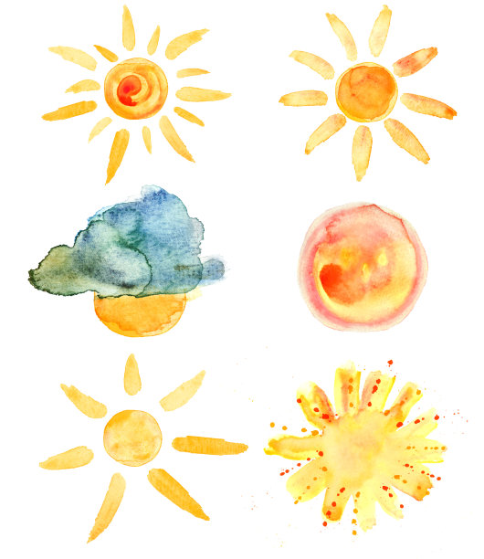 水彩的太阳图片下载