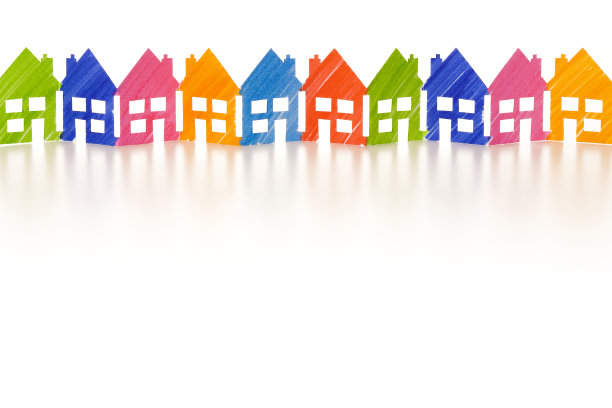 彩色纸链房图片下载