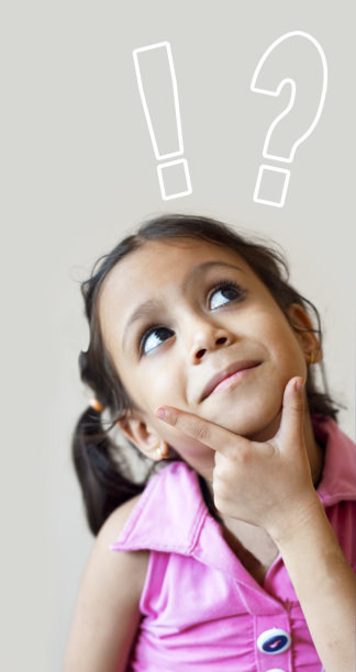 有感叹号和问号的小女孩图片下载