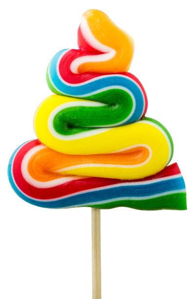 圣诞树上的棒棒糖孤立白色图片下载