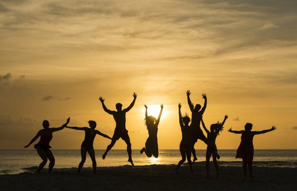 日落海滩派对图片下载