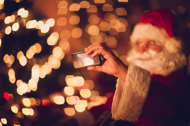 圣诞老人在自拍图片下载