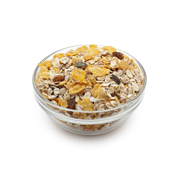 玻璃碗里的什锦麦片图片下载