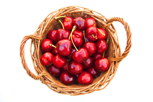 篮子里的新鲜樱桃图片下载
