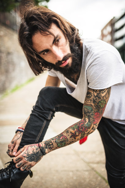 卡姆登镇的潮人肖像图片下载