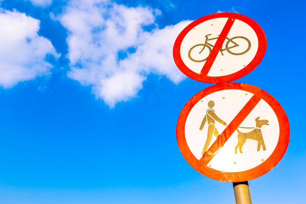 禁止骑自行车和遛狗标志图片下载