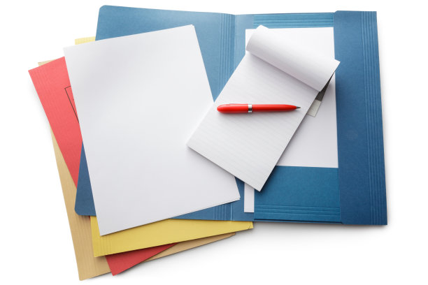 办公室:文件夹，笔记本和笔图片下载