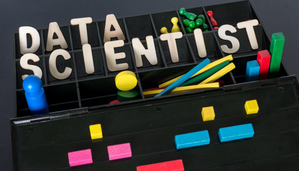 数据科学家盒木制数据元素图片下载