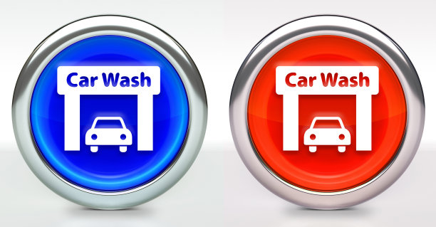 洗车图标上的按钮与金属环图片下载