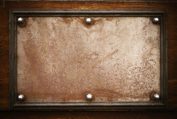 生锈的金属板与木材背景图片下载