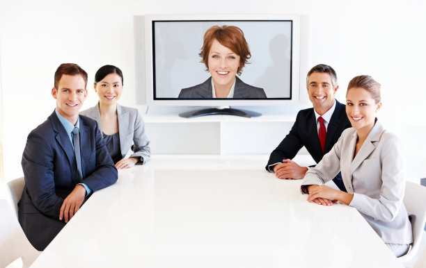 视频会议上的业务团队图片下载