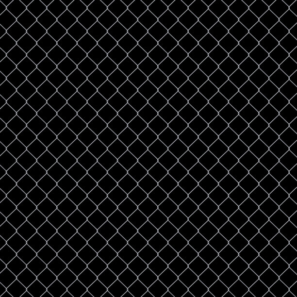 无缝铁链栅栏隔离在黑色背景XXXL图片下载